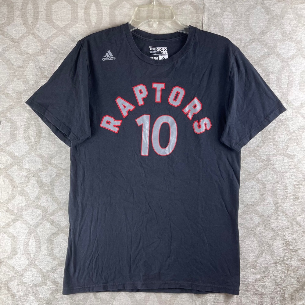 Adidas Toronto Raptors DeMar DeRozan Men Medium Black Graphic T-Shirt Cotton NBA